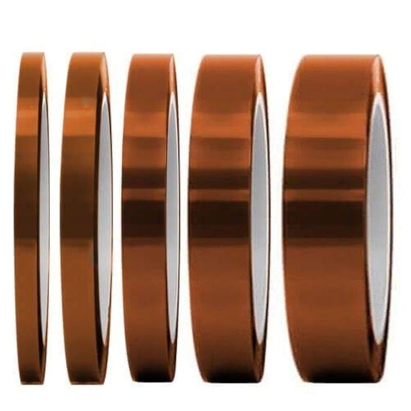 selizo High Temp Tape, 5 Pack Multi â€“ Sized 1/8â€, 15/64â€, 15/64â€, 15/32â€, 5/64â€, Heat Resistance Up to 280â„ƒ (536â„‰) - Image 1